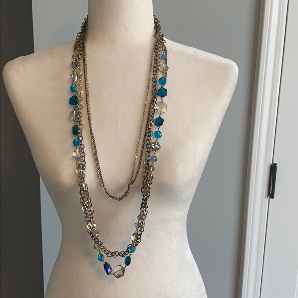CACHE Blue Multi Color Necklace